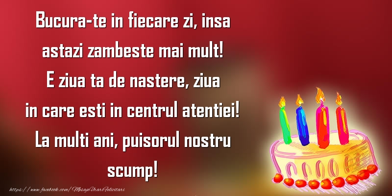 Felicitari aniversare Pentru Copii - La multi ani, puisorul nostru scump!
