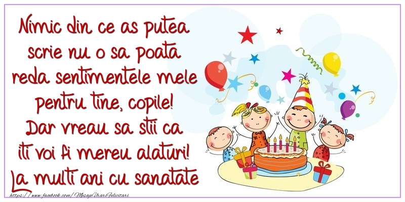 Felicitari aniversare Pentru Copii - La multi ani cu sanatate si multa fericire! Te iubesc enorm!