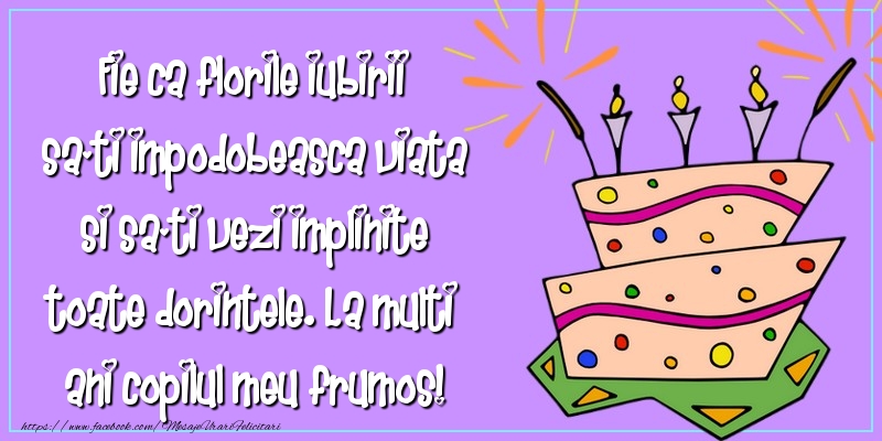 Felicitari aniversare Pentru Copii - La multi ani copilul meu frumos!