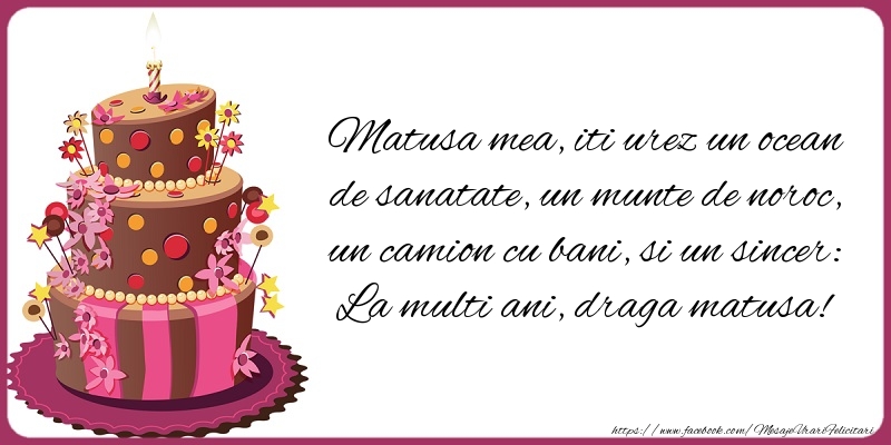 Felicitari aniversare De La Multi Ani - Matusa mea iti urez un ocean de sanatate