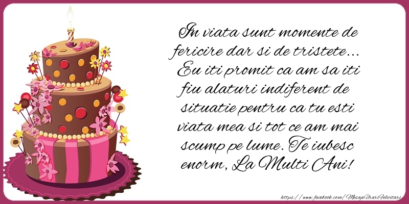 Felicitari aniversare De La Multi Ani - Te iubesc enorm, La Multi Ani!