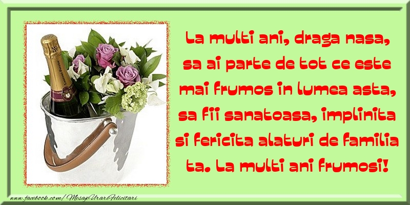 Felicitari aniversare De La Multi Ani - La multi ani frumosi draga nasa!