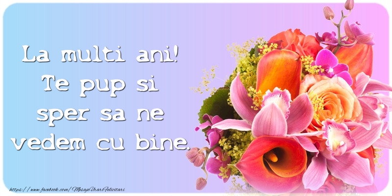 Felicitari aniversare De La Multi Ani - Te pup si sper sa ne vedem cu bine