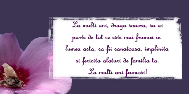 Felicitari aniversare De La Multi Ani - La multi ani frumosi draga soacra!