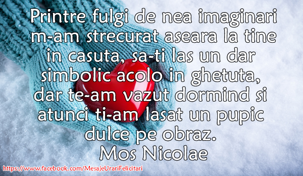 Felicitari aniversare De Sfantul Nicolae - Un pupic dulce de la Mos Nicolae