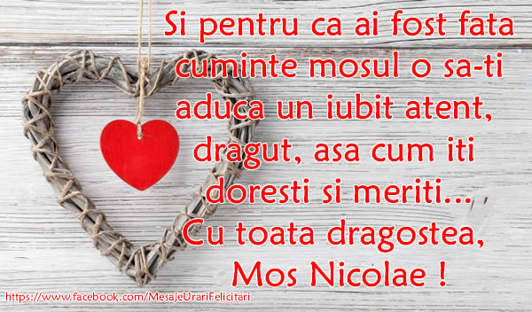 Felicitari aniversare De Sfantul Nicolae - Mosul sa-ti aduca un iubit