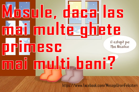 Felicitari aniversare De Sfantul Nicolae - Cate ghete sa las mosule?