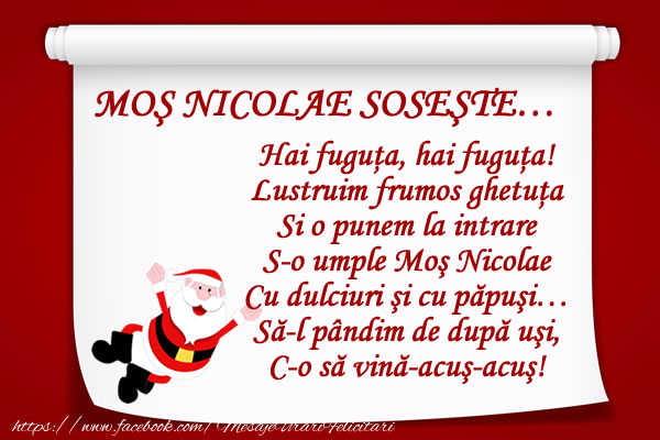 Felicitari aniversare De Sfantul Nicolae - Mos Nicolae Soseste