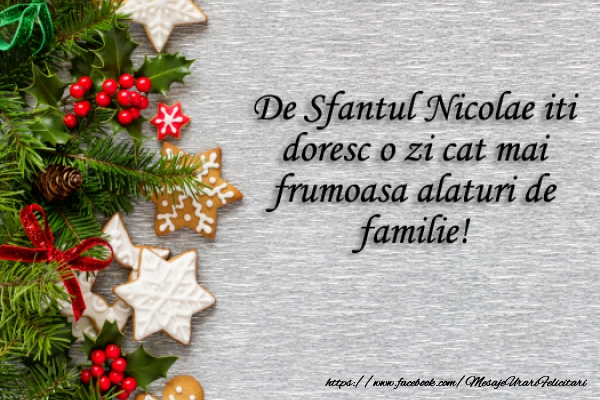 Felicitari aniversare De Sfantul Nicolae - De sfantul NIcolae iti doresc o zi cat mai frumoasa alaturi de familie.