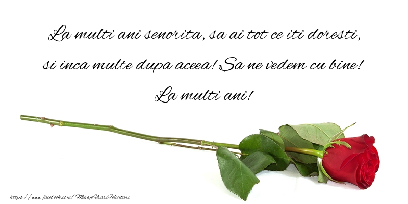 Felicitari aniversare De Zi De Nastere - La multi ani senorita, sa ai tot ce iti doresti
