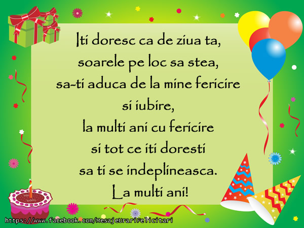 Felicitari aniversare De Zi De Nastere - Iti doresc ca de ziua ta