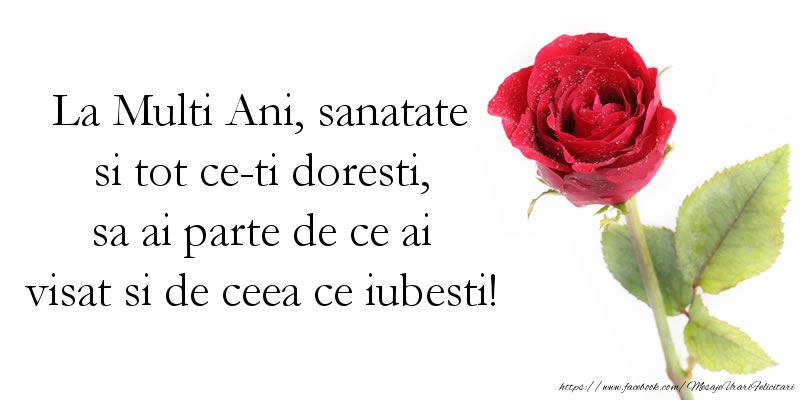 Felicitari aniversare De Zi De Nastere - La multi ani cu sanatate si iubire