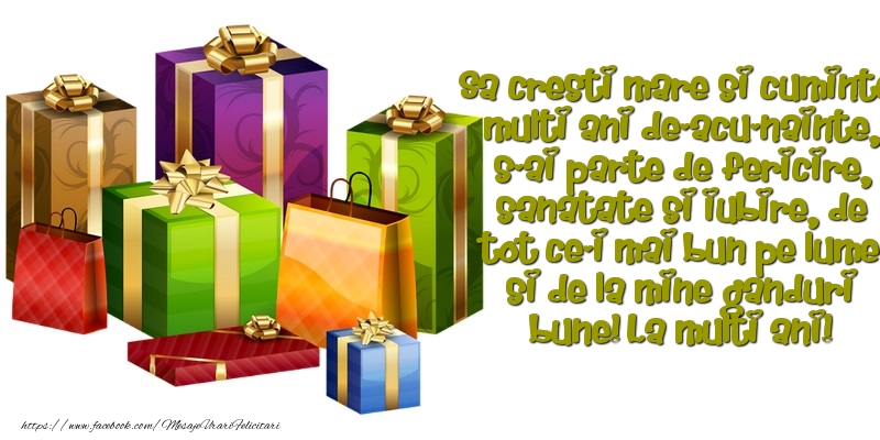 Felicitari aniversare De Zi De Nastere - Sa cresti mare si cuminte