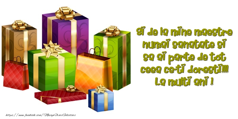 Felicitari aniversare De Zi De Nastere - De la mine maestre