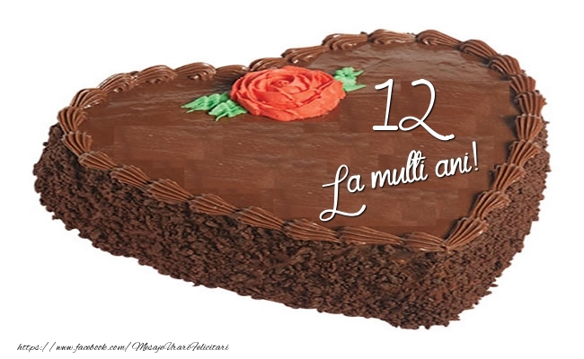 Tort in forma de inima: La multi ani 12 ani!