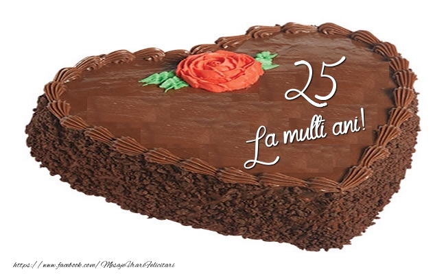 Tort in forma de inima: La multi ani 25 ani!