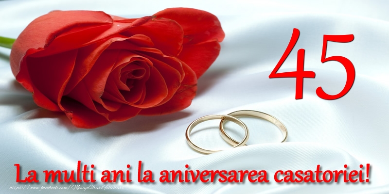 Felicitari aniversare De Casatorie - 45 ani La multi ani la aniversarea casatoriei!