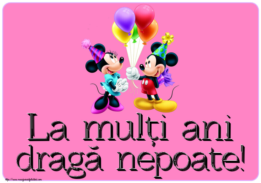 Felicitari aniversare Pentru Copii - La mulți ani dragă nepoate! ~ Mickey și Minnie mouse