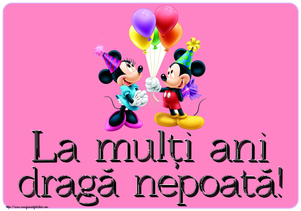 Felicitari aniversare Pentru Copii - La mulți ani dragă nepoată! ~ Mickey și Minnie mouse