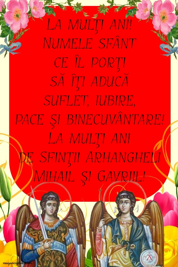 Felicitari aniversare De Sfintii Mihail si Gavril - Soborul Sfinților Mihail si Gavriil