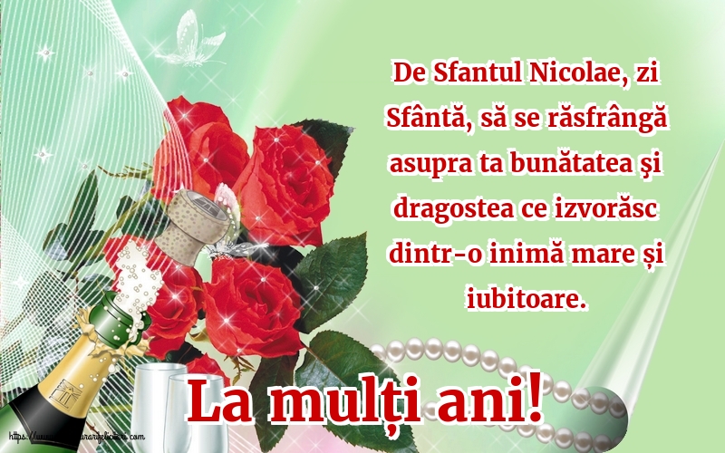 Felicitari aniversare De Sfantul Nicolae - La mulți ani!