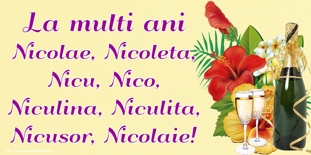 Felicitari aniversare De Sfantul Nicolae - La multi ani Nicolae, Nicoleta, Nicu, Nico, Niculina, Niculita, Nicusor, Nicolaie!