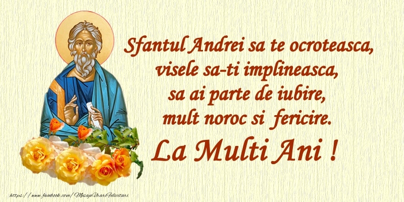 Felicitari aniversare De Sfantul Andrei - La multi ani, de sfantul Andrei!
