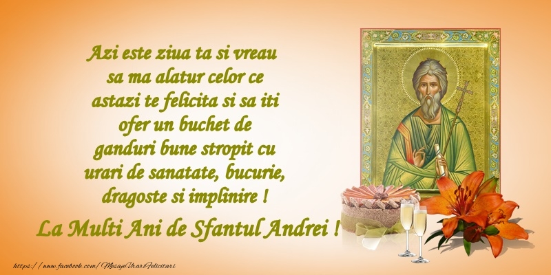 Felicitari aniversare De Sfantul Andrei - La multi ani, de sfantul Andrei!