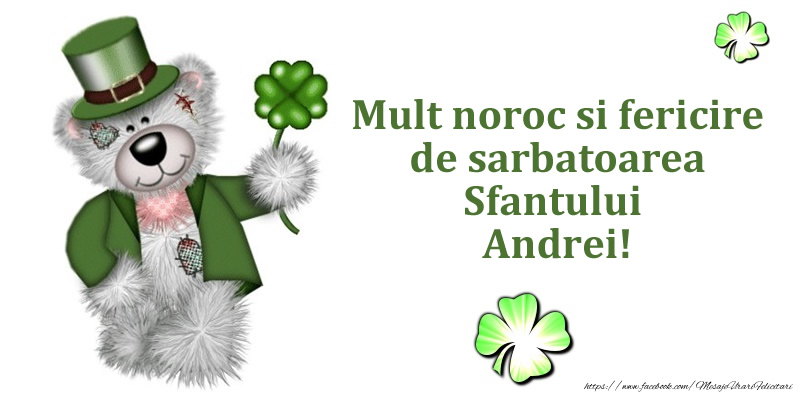 Felicitari aniversare De Sfantul Andrei - Mult noroc si fericire de sarbatoarea Sfantului Andrei!