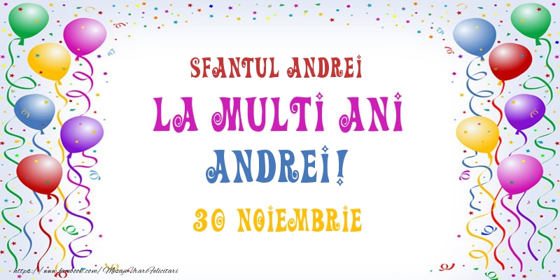 Felicitari aniversare De Sfantul Andrei - La multi ani Andrei! 30 Noiembrie