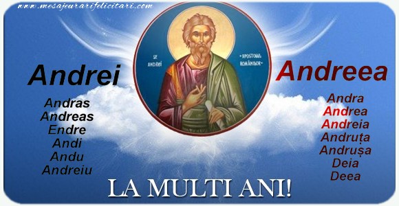 Felicitari aniversare De Sfantul Andrei - La mulți ani! Sf. Andrei sa te ocroteasca mereu!