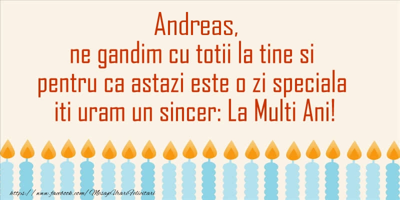 Felicitari aniversare De Sfantul Andrei - Andreas, ne gandim cu totii la tine si pentru ca astazi este o zi speciala iti uram un sincer La Multi Ani!