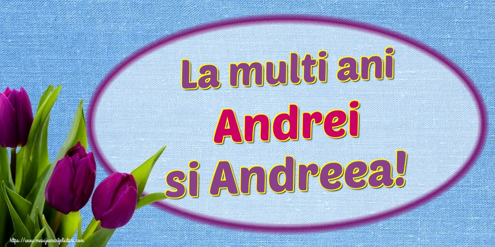Felicitari aniversare De Sfantul Andrei - La multi ani Andrei si Andreea!