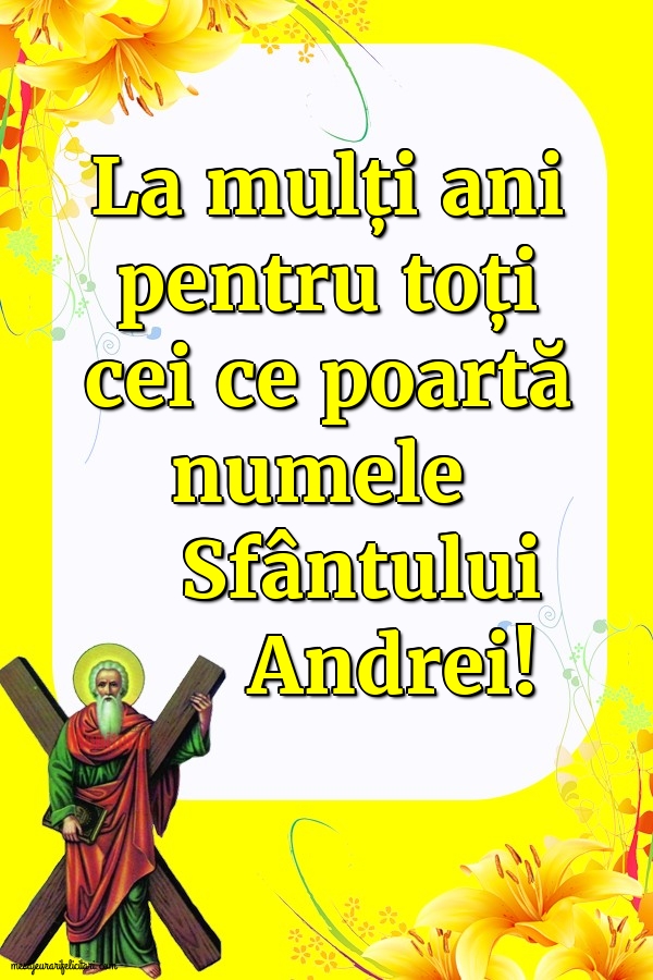 Felicitari aniversare De Sfantul Andrei - La mulți ani pentru toți