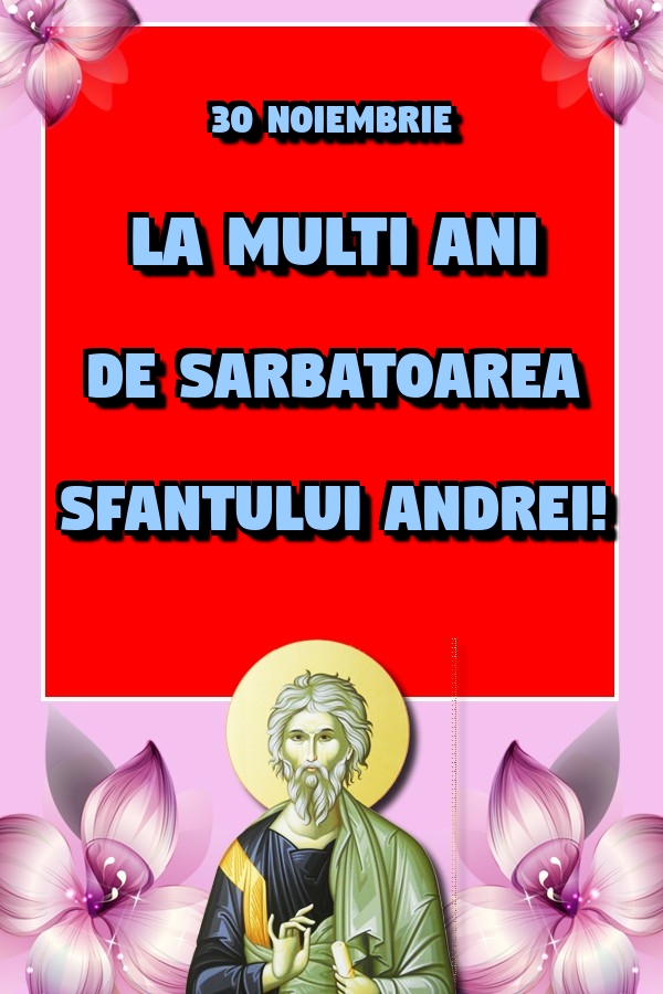 Felicitari aniversare De Sfantul Andrei - 30 Noiembrie La multi ani de Sarbatoarea Sfantului Andrei!