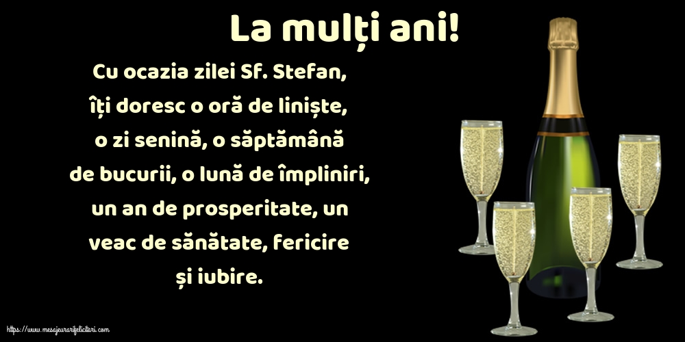 Felicitari aniversare De Sfantul Stefan - La mulți ani!