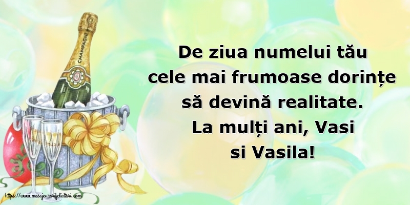 Felicitari aniversare De Sfantul Vasile - La mulți ani, Vasi si Vasila!