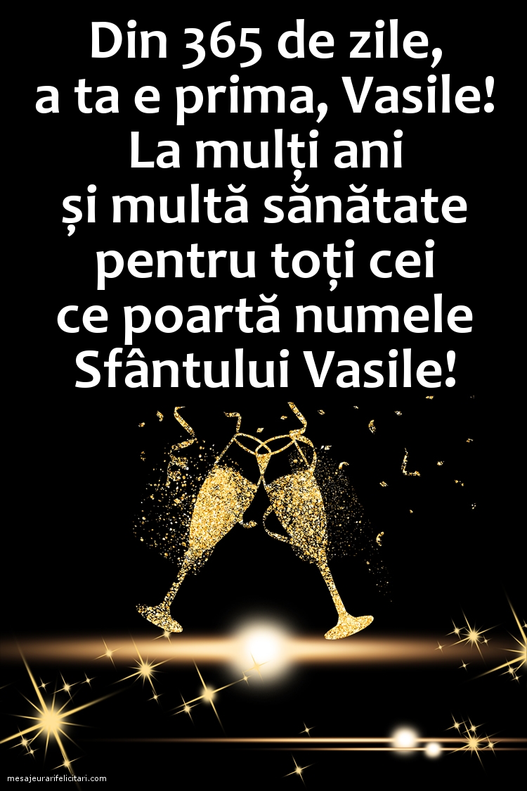 Felicitari aniversare De Sfantul Vasile - La mulți ani, Vasile!