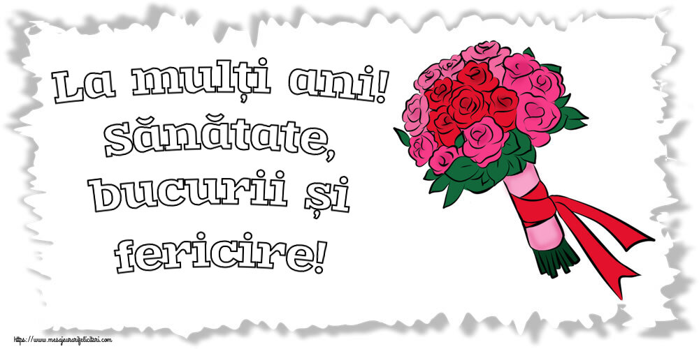 Felicitari aniversare De Zi De Nastere - La mulți ani! Sănătate, bucurii și fericire! ~ buchet de flori - Pictură