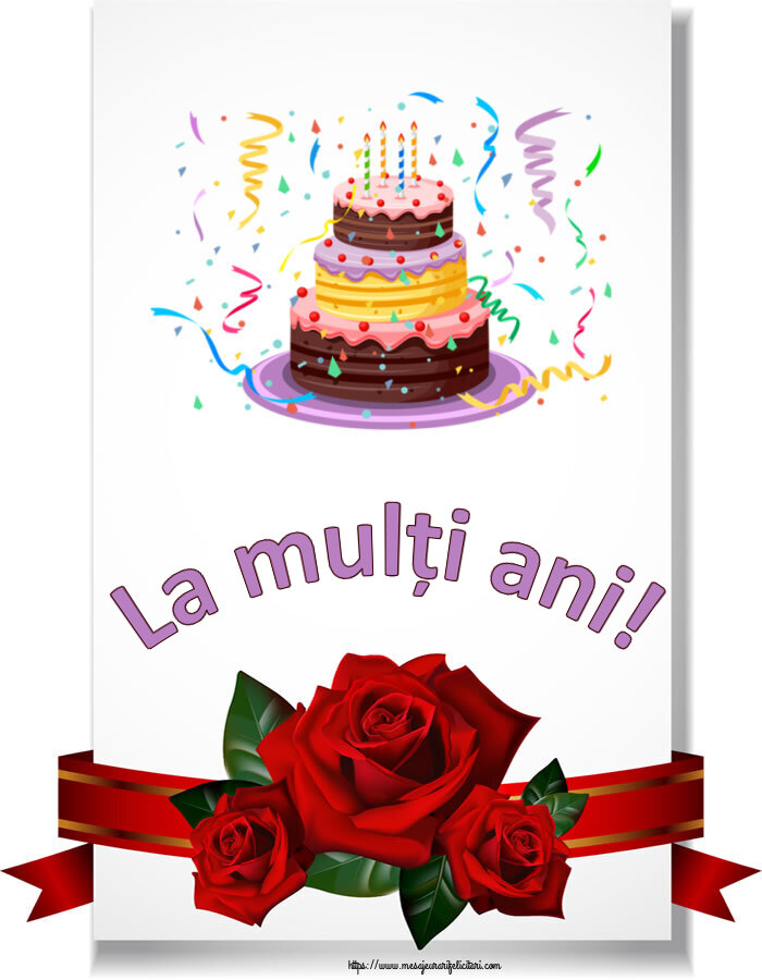 Felicitari aniversare De Zi De Nastere - La mulți ani! ~ tort și confeti