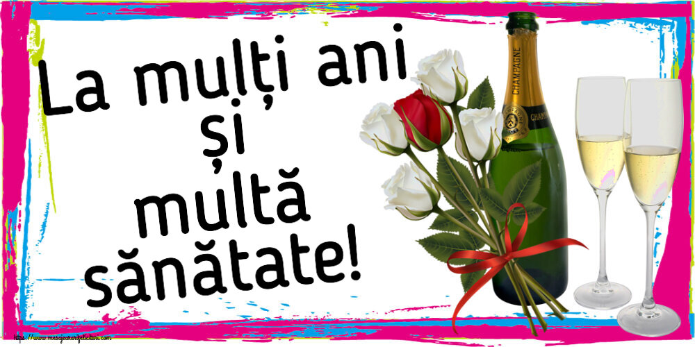 Felicitari aniversare De Zi De Nastere - La mulți ani și multă sănătate! ~ 4 trandafiri albi și unul roșu