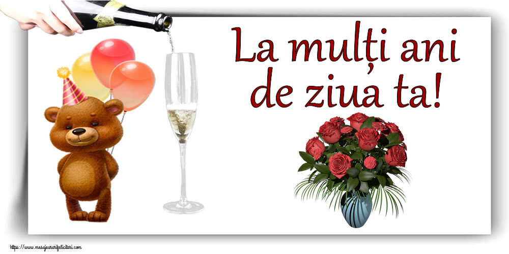 Felicitari aniversare De Zi De Nastere - La mulți ani de ziua ta! ~ vaza cu trandafiri